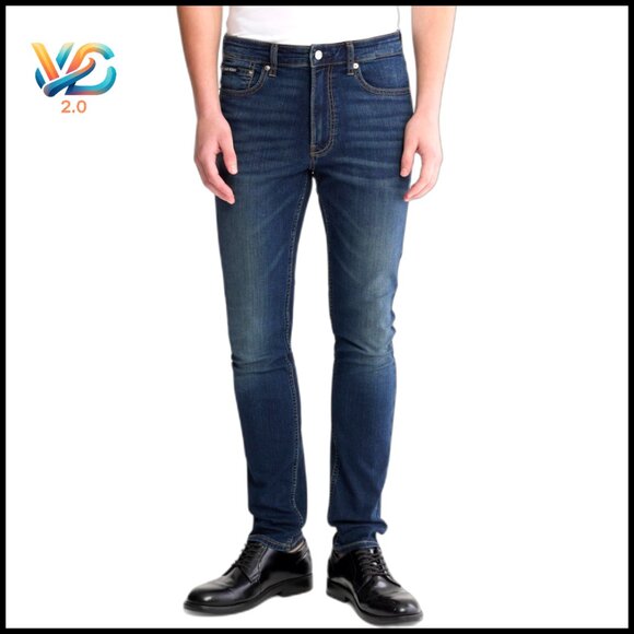 Slim Fit High Stretch Denim Jeans Classic Modern Minimalist Menswear